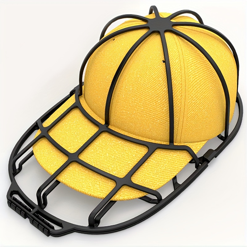 

Versatile Baseball Cap Washer & Shaper - Double-deck Cleaning Cage Toward Adult/kid Hats, Durable Plastic, Portable Design, Black