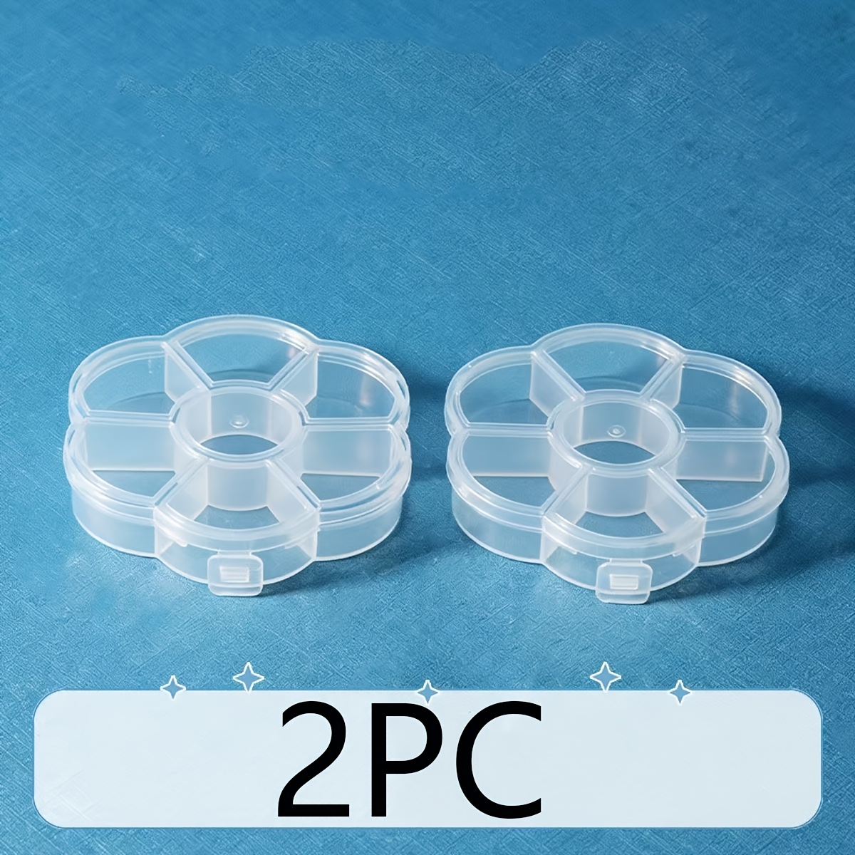 TEMU 2pcs Boîte de Rangement de Fleur de Prunier, Boîte de Rangement de Bijoux en Plastique Transparent, Organisateur de Boucles d'Oreilles de Perles