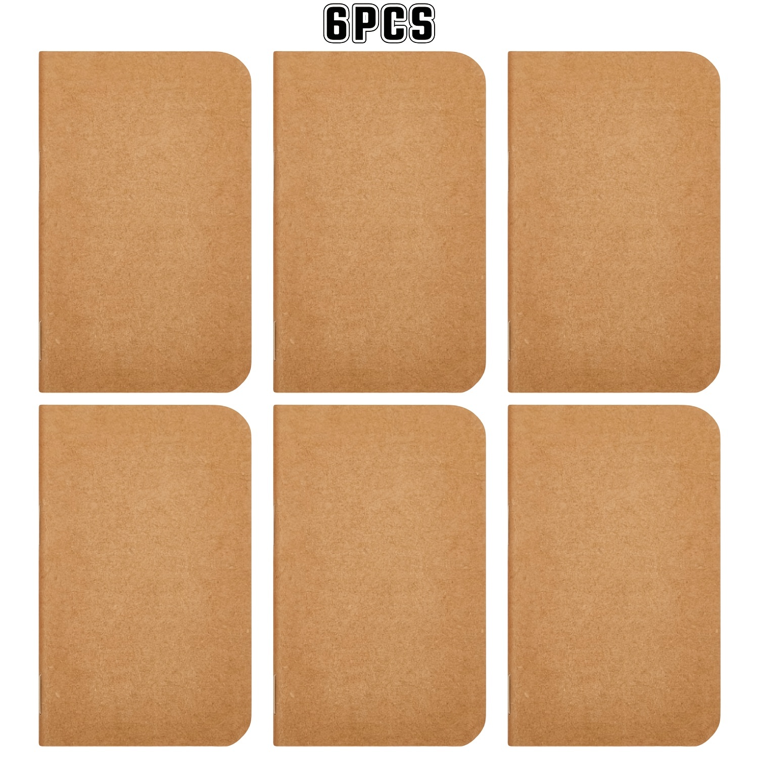 TEMU 4/ 6/ 18pcs Pocket Notebook Mini Diary 2.5" X 4" Brown Paper Mini Notepad Bulk Soft Cover Journal Memo Book For Students Travel School