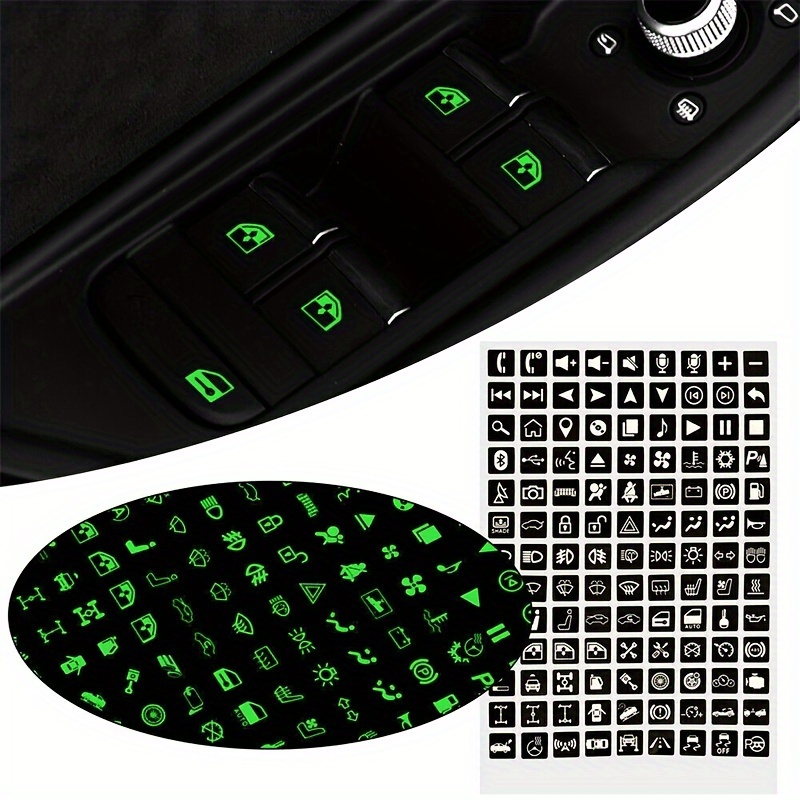 

117pcs Console Button Stickers, Safety Decals, Plastic Switch Label For Car, Trailer, Boat Decor