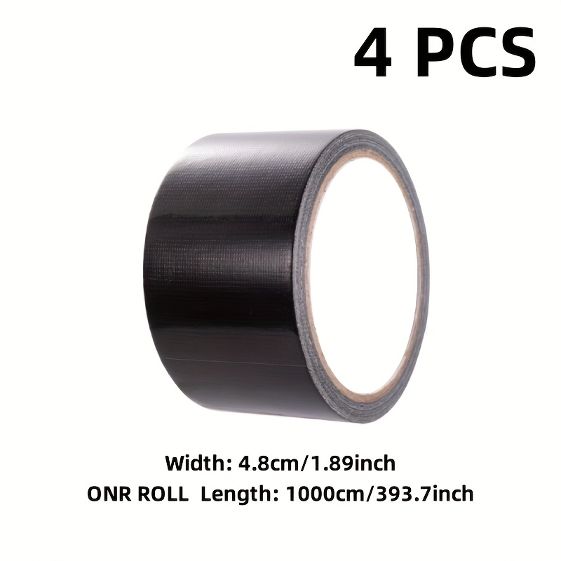 TEMU 4pcs Set Of Heavy-duty Duct Tapes, , Flexible, , Hand-tear And Waterproof, For Indoor And Outdoor Repairs (black)
