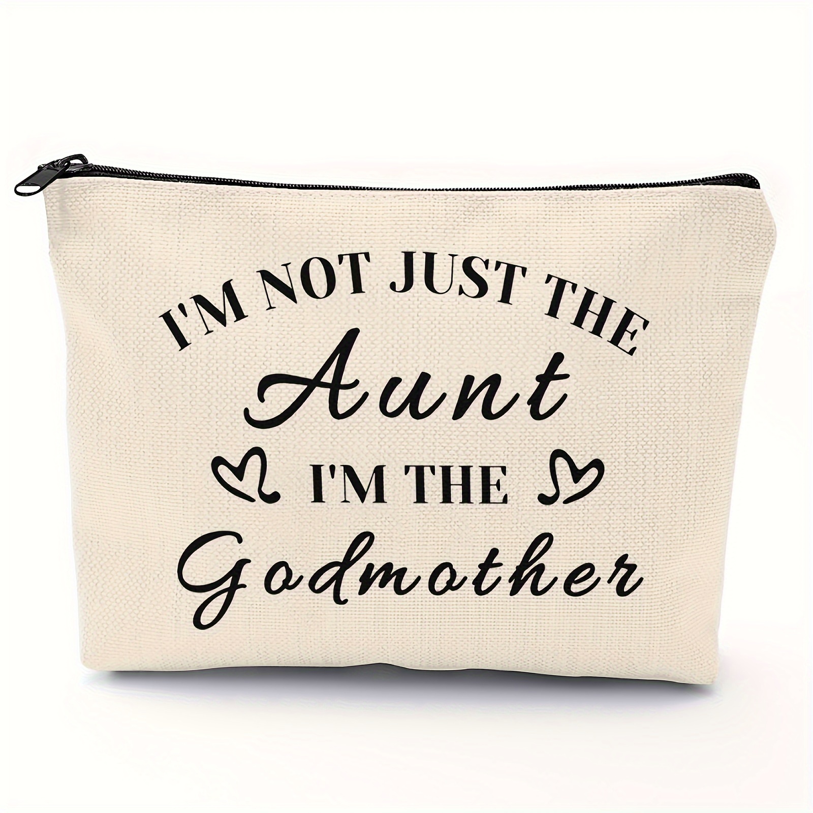 

Chic Godmother & Aunt Gift - Makeup Bag With Heartfelt Message, Perfect For Mother's Day, Birthdays & Christmas - Durable Polyester, Non-waterproof, Scent-free Cosmetic Pouch