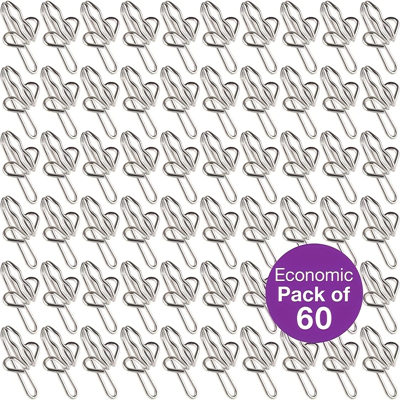 E-shop 30/60 Stück Schmetterlingsförmige Metall Vorhanghaken, Vorhanghaken - Schmetterlingsdesign, Elegantes Aussehen, Einfach zu Installieren -