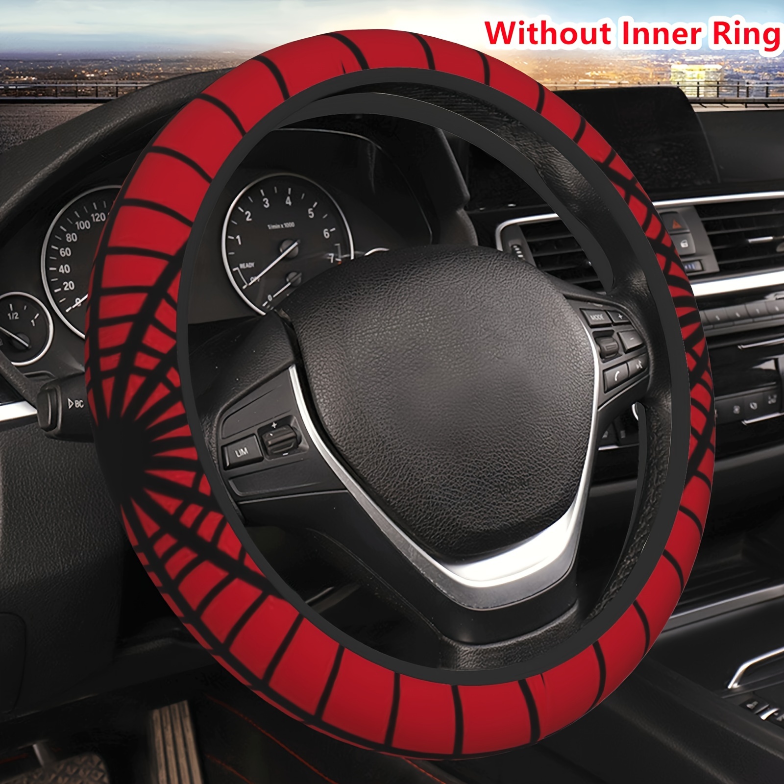 

Red Spider Steering Wheel Cover Universal 15 Inch Male And Female Universal Car Accessories, Car Steering Wheel Cover Without Inner Washed Cloth Printed Totem Steering Wheel Cover