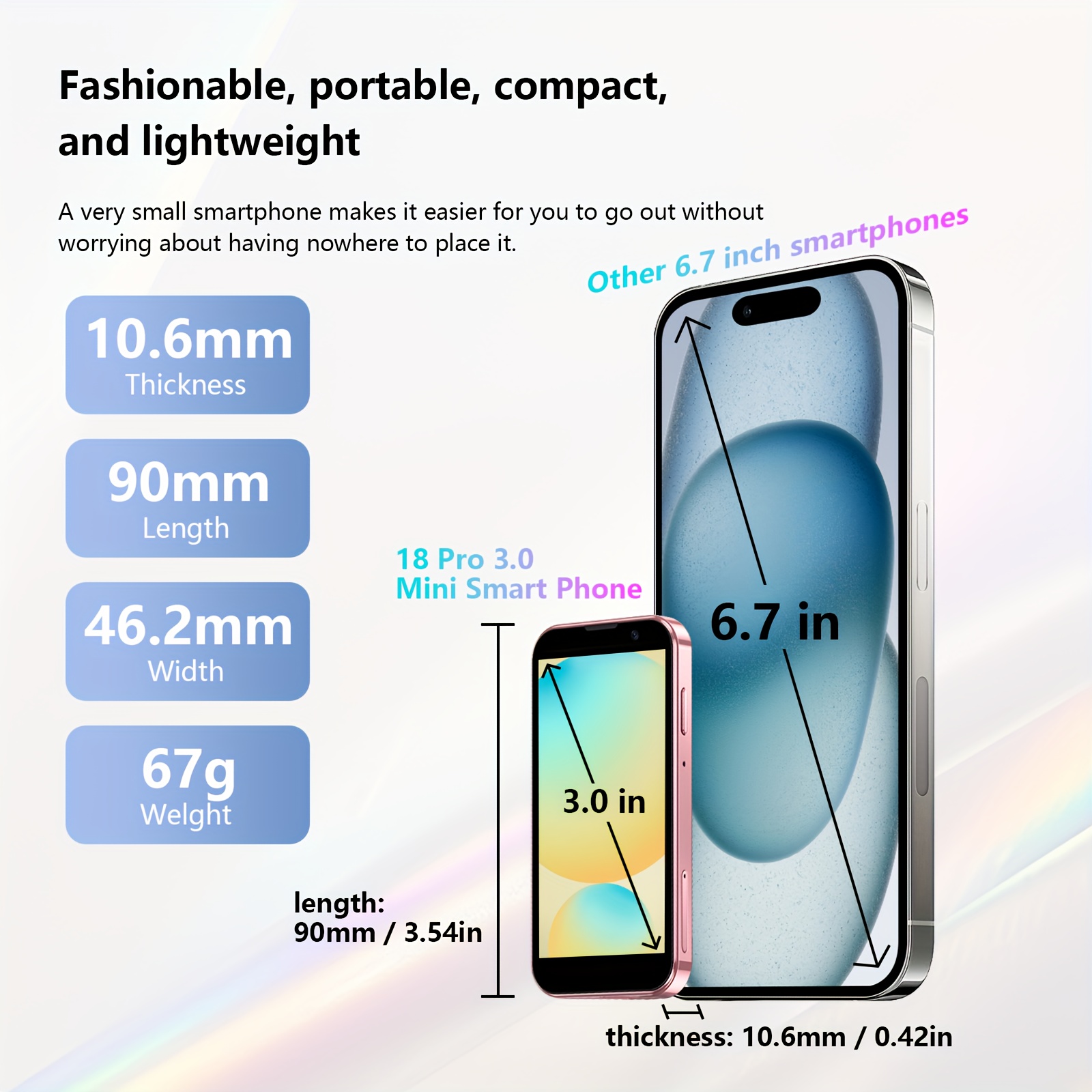 phone is the tiniest smartphone featuring a 3 0 display an unlocked designed for children and students     processor and 2gb plus 16gb storage Product details 3