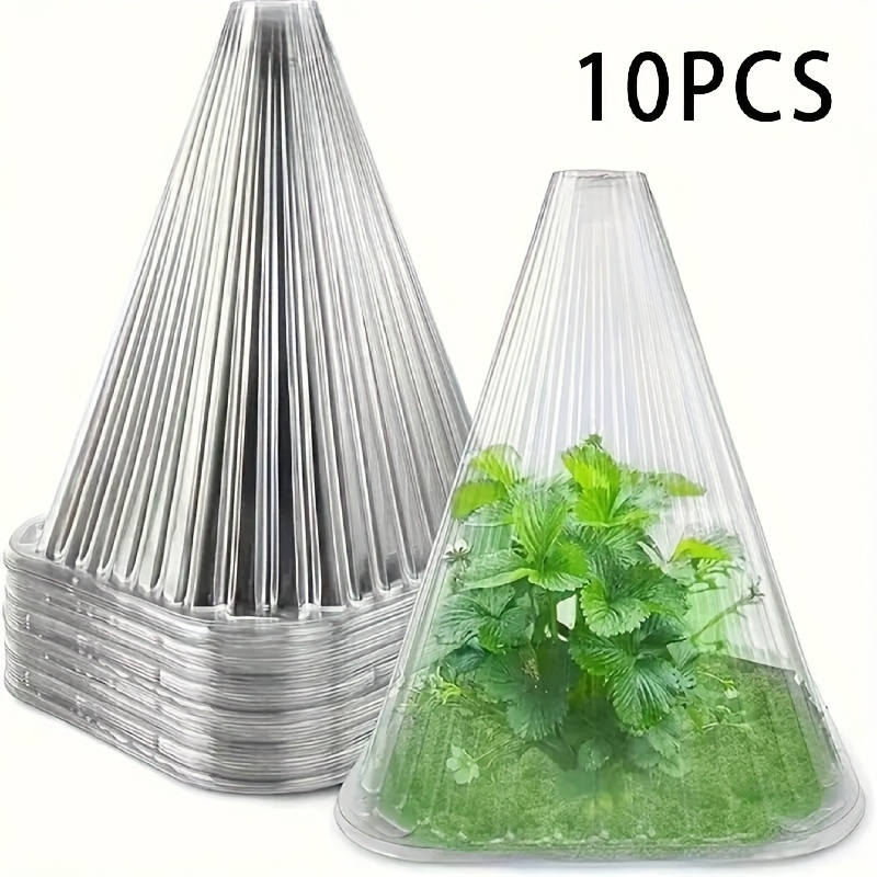 Cover Set, 10pcs Plant Cover, Reusable Plant Bell Cover, Transparent Seedling Insulation Cover For Plant Protection, Protecting Plants From Birds, Frost, Snails, Etc.