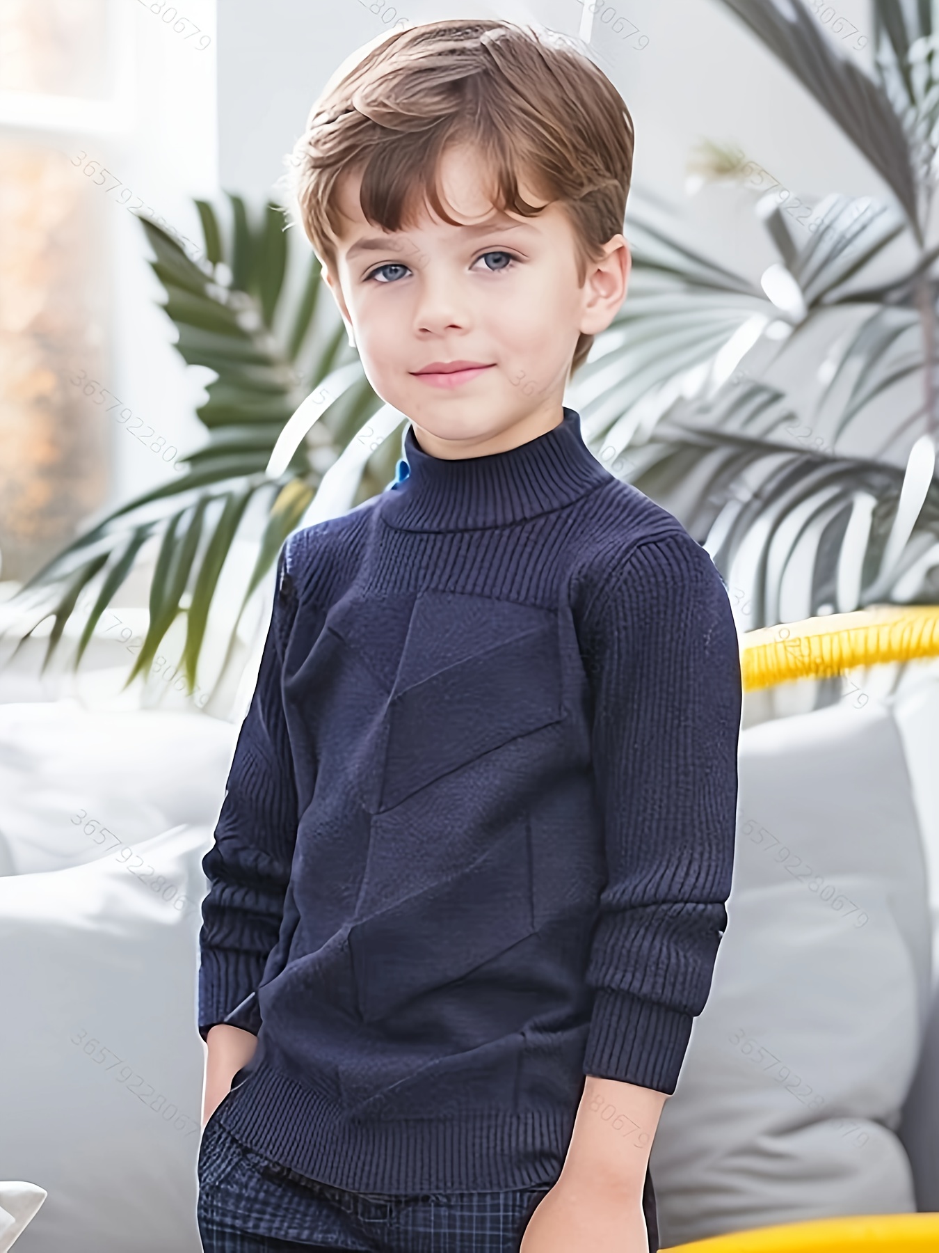 Boys Zhongda Fashion Mid-Neck Sweater
