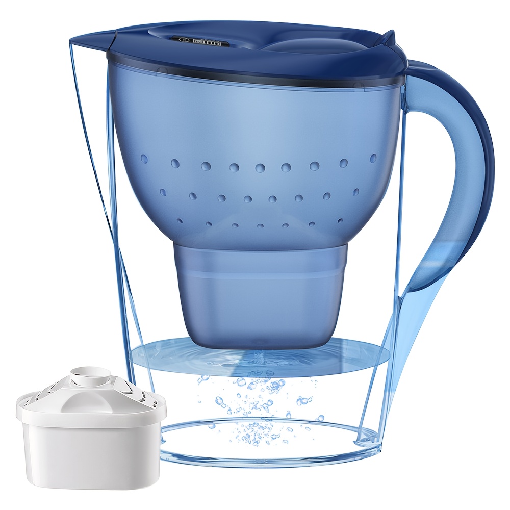 E-shop 3,5L Haushaltsfilter-Wasserkanne mit Filterelementen, blockiert Sediment, Rost, Haare und andere Partikel im Wasser, reduziert Kalk,