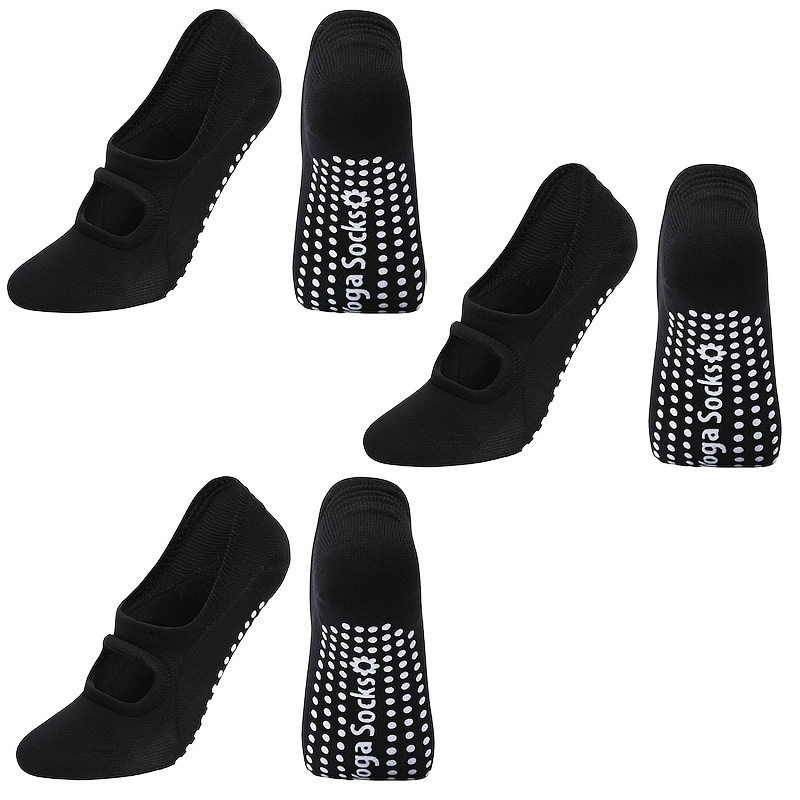 E-shop 3 Paar Damen Sportsocken Bootssocken, Runde Zehenrücken Anti-Rutsch Silikon Springseil Tanz Pilates Fitness Yoga Socken, Frühling Sommer Dünne