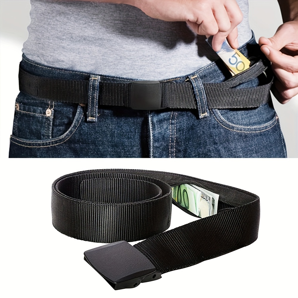 

Belt With Hidden Zipper, Fun Hidden Cash Safe, Travel Cash Anti-theft Belt Waist Bag, Women's Portable Money Belt Wallet Waist Bag, Men's Secret Hidden Belt 119cm