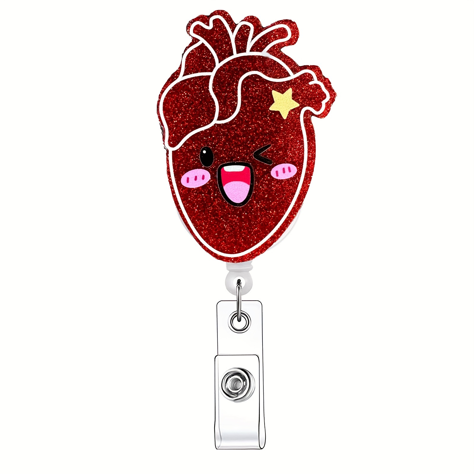Anatomical Heart Diagram Retractable Badge Reel Stylish - Temu