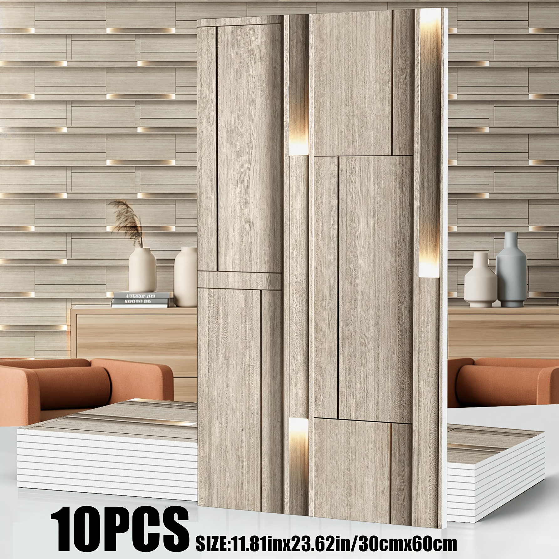 TEMU 10pcs 3d Solid Geometry Matte Texture Thick Peel And Stick Shower Waterproof Tiles Wall Panels 30 X 60cm / 11.8 .6 Inches Waterproof Removable