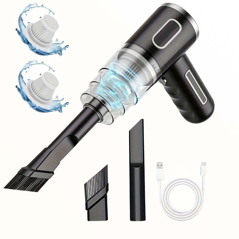 TEMU Newly Upgraded Model, Portable Cordless Handheld Vacuum Cleaner, Cyclone Suction Cordless Vacuum Cleaner, Large Suction Usb Fast Charging With