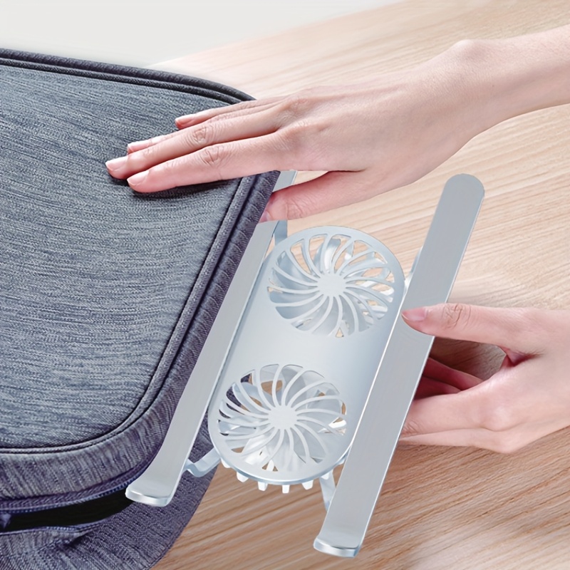 multifunctional laptop cooling stand with 2 fans portable ultra thin usb heat dissipation holder for laptops and tablets adjustable storage design for office home use details 10