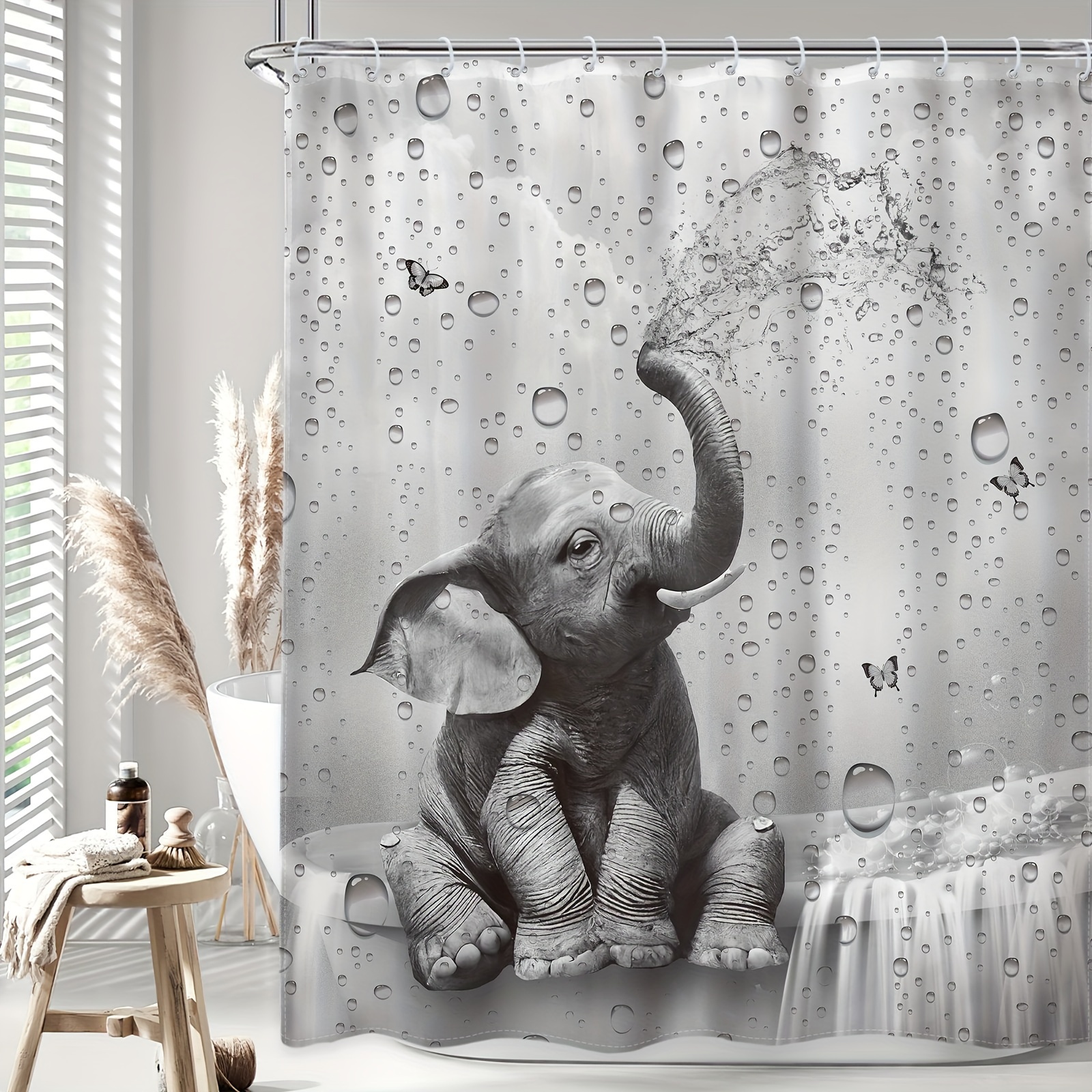 

1pc Shower Curtain, Playing Decor Bathroom Polyester 12 , 60wx72h