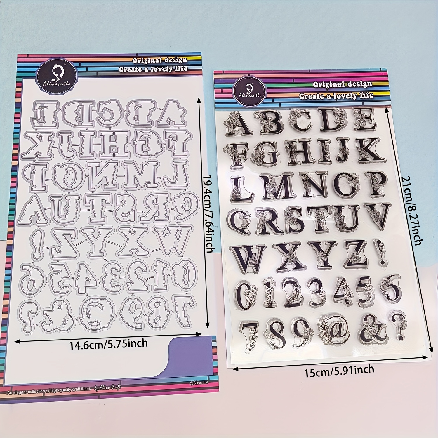 12,6 x 13,1 cm, fustelle in metallo a forma di lettere minuscole