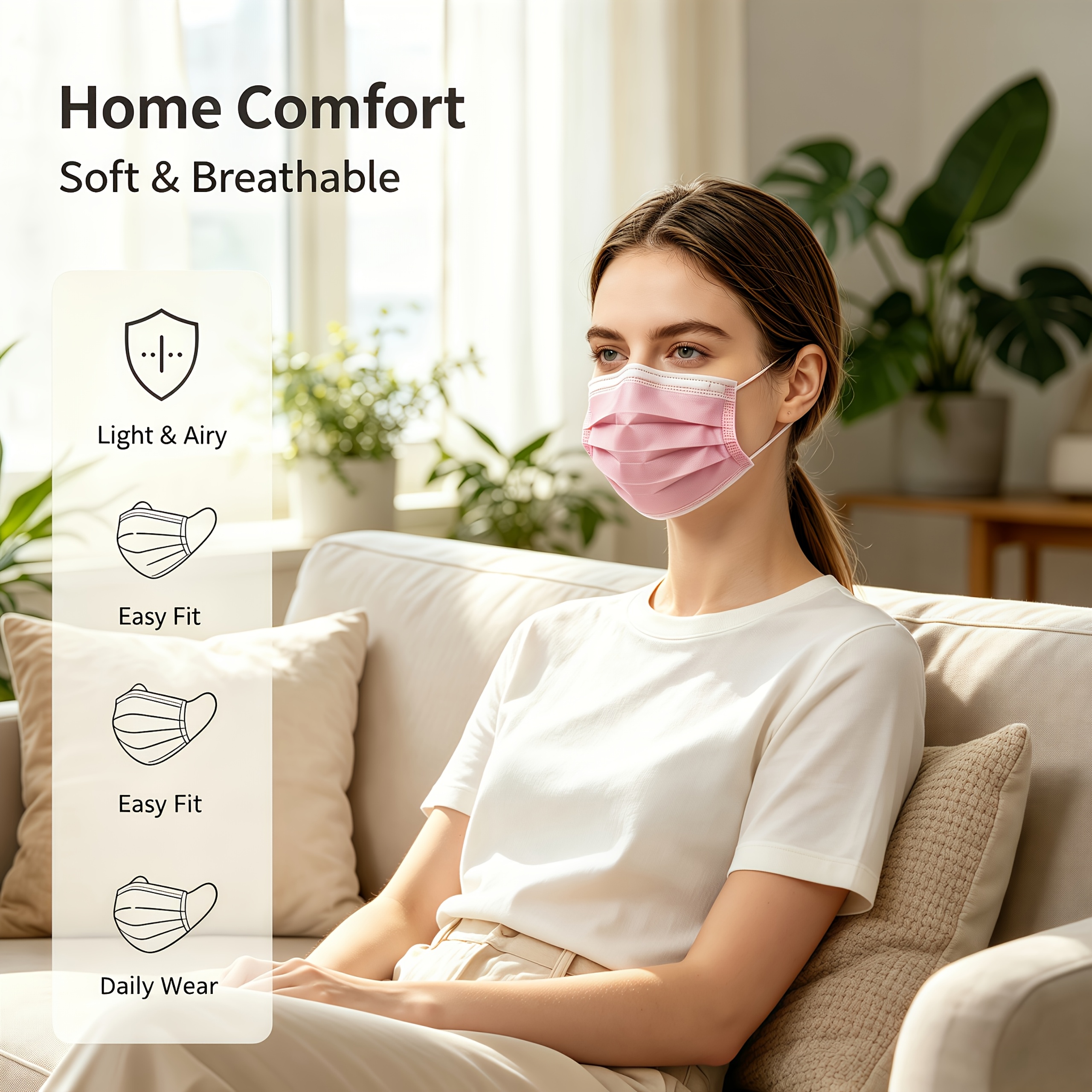 16pcs Adult Disposable Face Masks, Individually Packaged