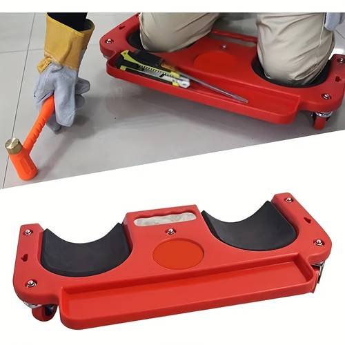 1pc rolling knee pad platform with wheels abs material multi function with built in tool tray comfortable cushioned kneeling pad for machine workers carpenters flooring and car repairs