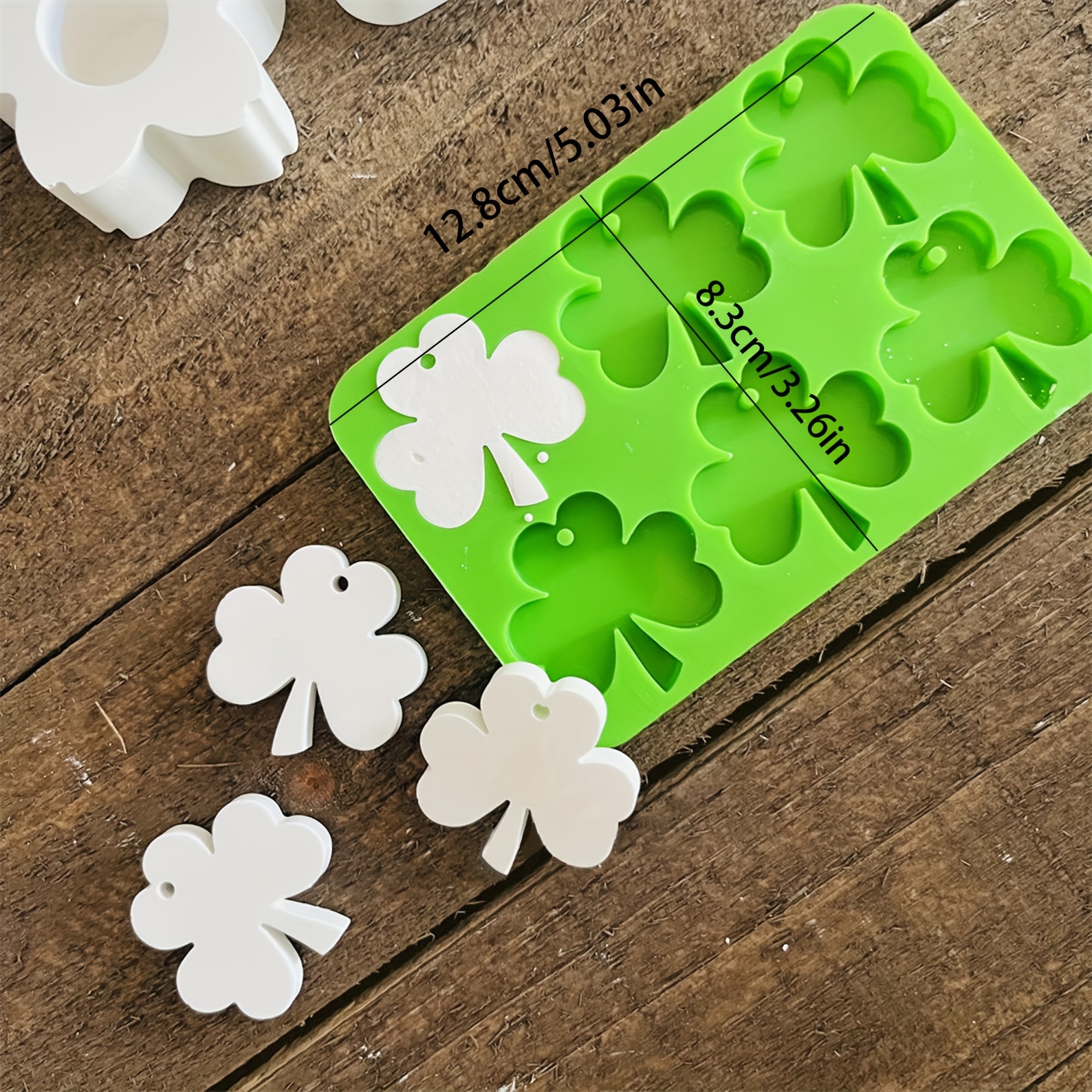 Clover & Heart-shaped Silicone Mold - 6-, Flexible For Diy Pendants & Home Decor, Spring Floral Theme, Handmade Crafting