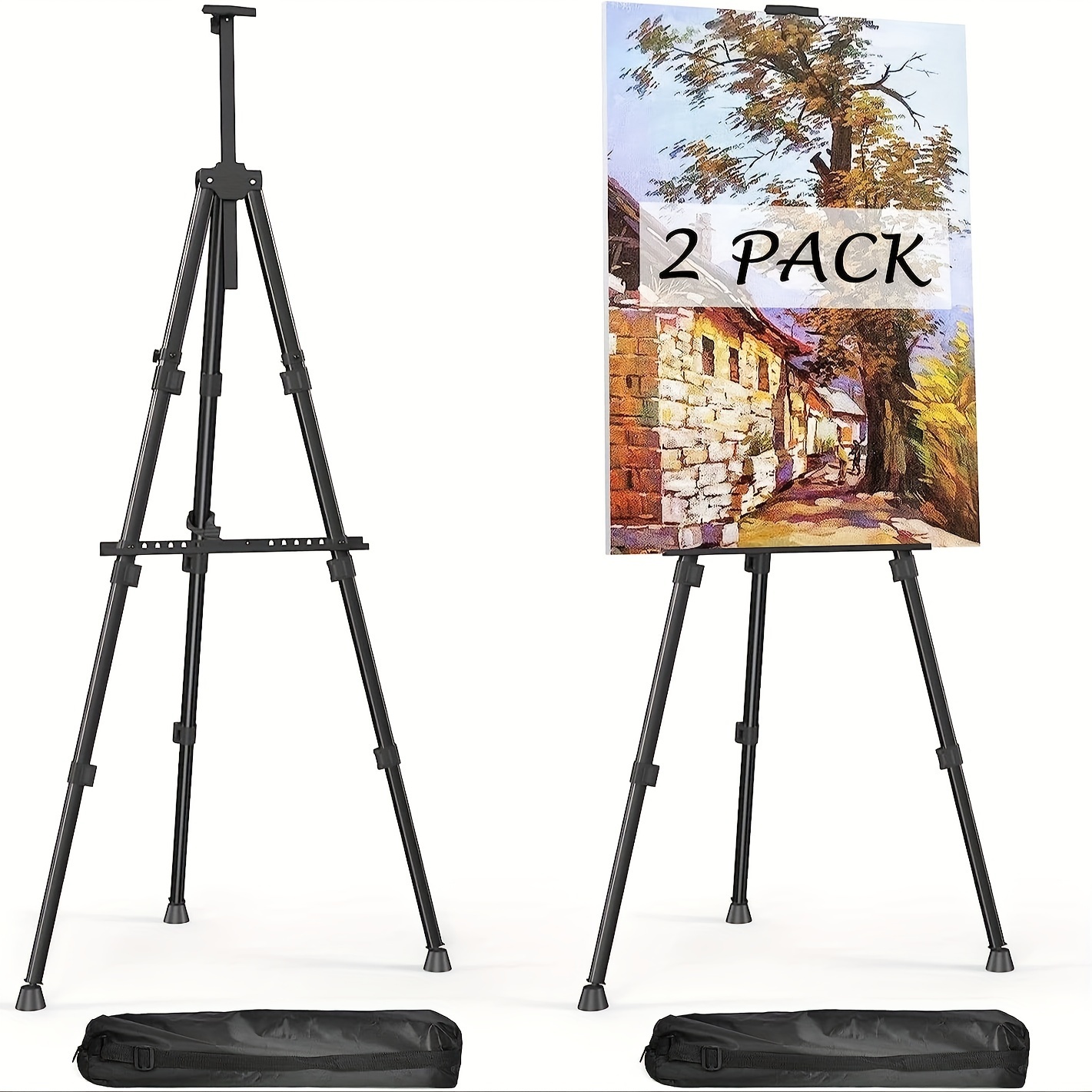 

(2 Pack) Easels For Painting Canvas, 66" Art Easel For Drawing, Portable Painting Easel Stand, Metal Table Top Easel