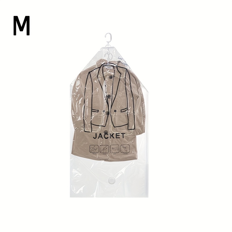 1pc Hanging Vacuum Storage Bag, Clothing Sealed Packaging Container, Back-to-school Space Bags Waterproof And Compression Bag, Durable Plastic, Zipper Closure, Suitable For Dormitory, Closet, Wardrobe
