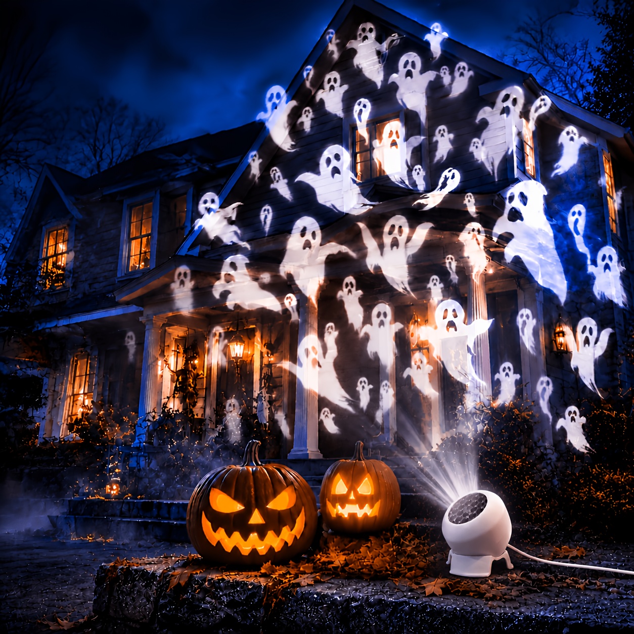 TEMU Dynamic Led Projection Lamp, Halloween Indoor Decorative Projection Night Light, Usb Powered, Adjustable Angle, Suitable For , Living Rooms, And