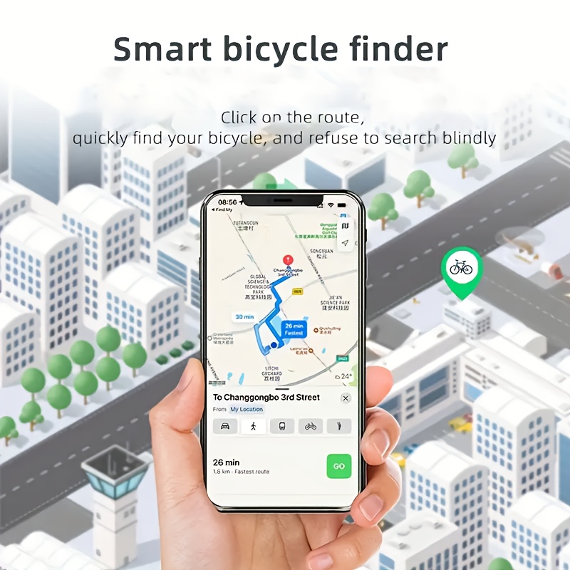 gps паметен тракер за велосипедски ѕвонче, погоден за ios, уред за следење на бајкли и   со ултра-долг живот на батеријата, лесна инсталација, компатибилен со iphone-ова апликација „ “, локатор за велосипедско ѕвонче детали 10