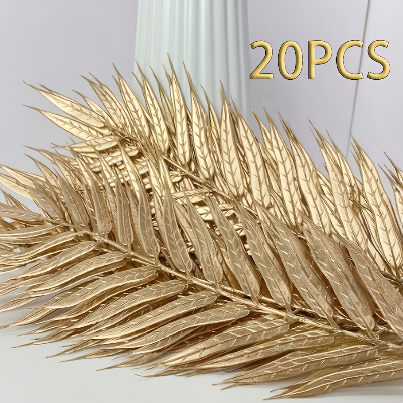Image of 20pcs/pack Of Leaves, Realistic Artificial Foliage Suitable For Vase Decoration And Floral Arrangements. Ideal For And Party Decorations, Valentine's Day Decor, And Perfect For New Year Celebrations