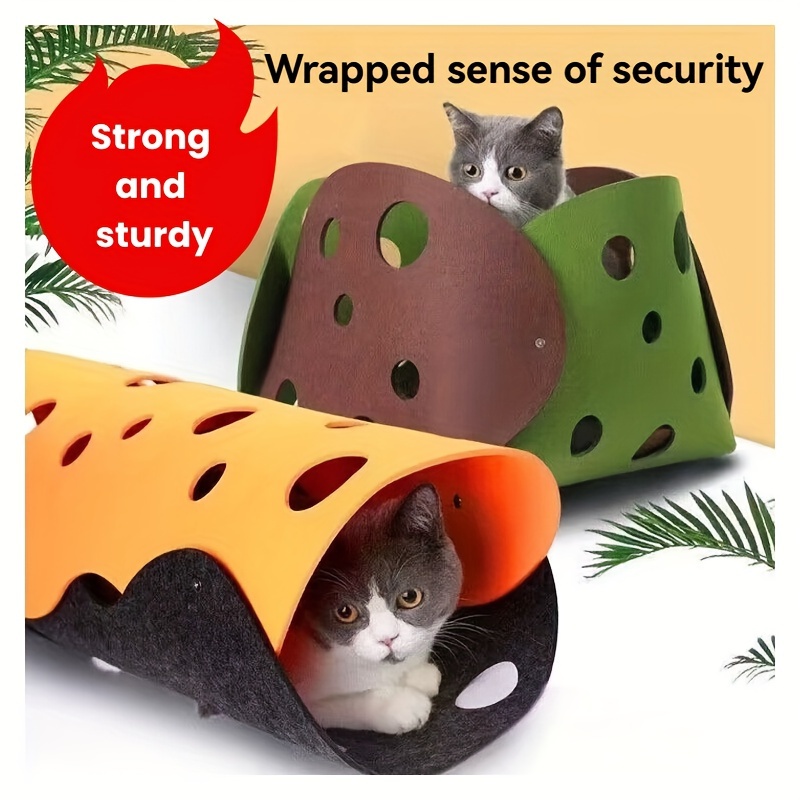 

1pc Cat Tunnel Bed For Indoor Cat Training, Foldable Cat House Toy Game Tunnel, Flexible Cat Activity Play Ball, Play With Each Other Toy System