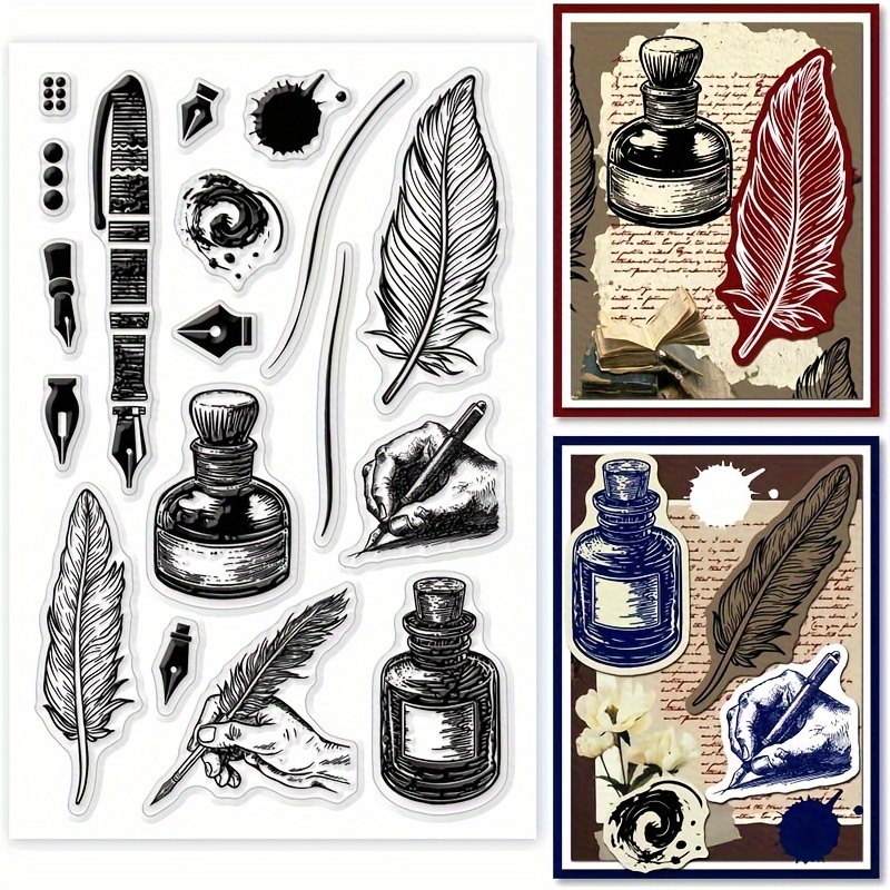 

1 pièce Ensemble de tampon vintage transparent pour le scrapbooking, les outils de dessin, le journaling et les décorations de création de cartes - Matériau PVC