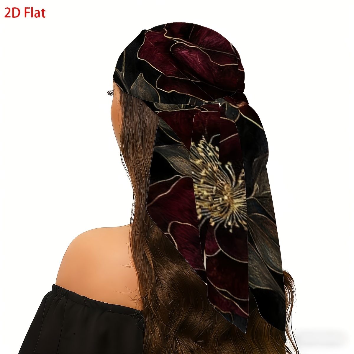 Women's Dark Red Rose Square Scarf, Elegant and Reusable