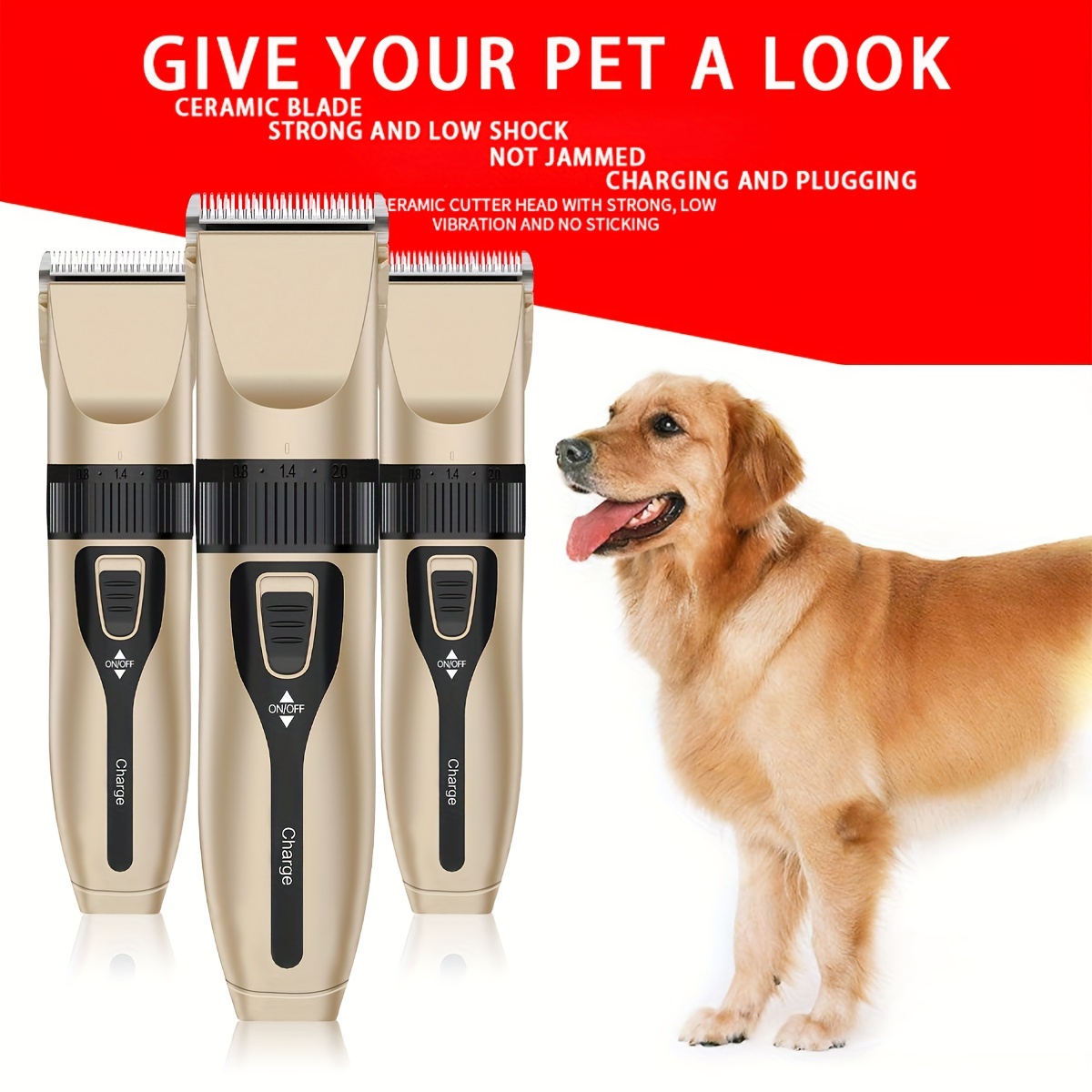 TONDEUSE POUR ANIMAL,11 Pcs--Tondeuse électrique pour animaux de