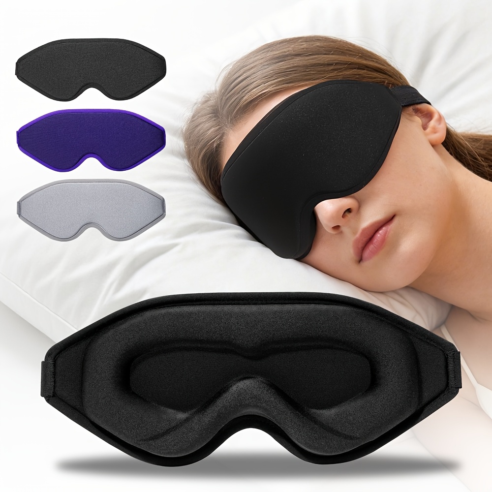 varebillede Ny 3D Stereo Mørklægnings Sleep Mask, Åndbar og Ikke-Presende til Mænd, Damer, Studerende, Lur og Søvn Brug