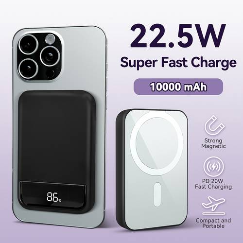 power bank 10000mah mobile charging treasure high speed portable charger 20w fast wireless charging with led display mini battery pack for iphone 16 15 14 for samsung galaxy s23 s22 s21 s20 galaxy note 9 valentines day gifts and birthday gifts