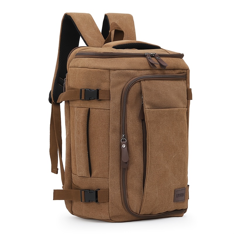 TEMU Men's Backpack, Durable Canvas Backpack, Women's Casual Bag, Multi-compartment Design, Student School Bag/short-trip Travel Bag/ Laptop Bag,