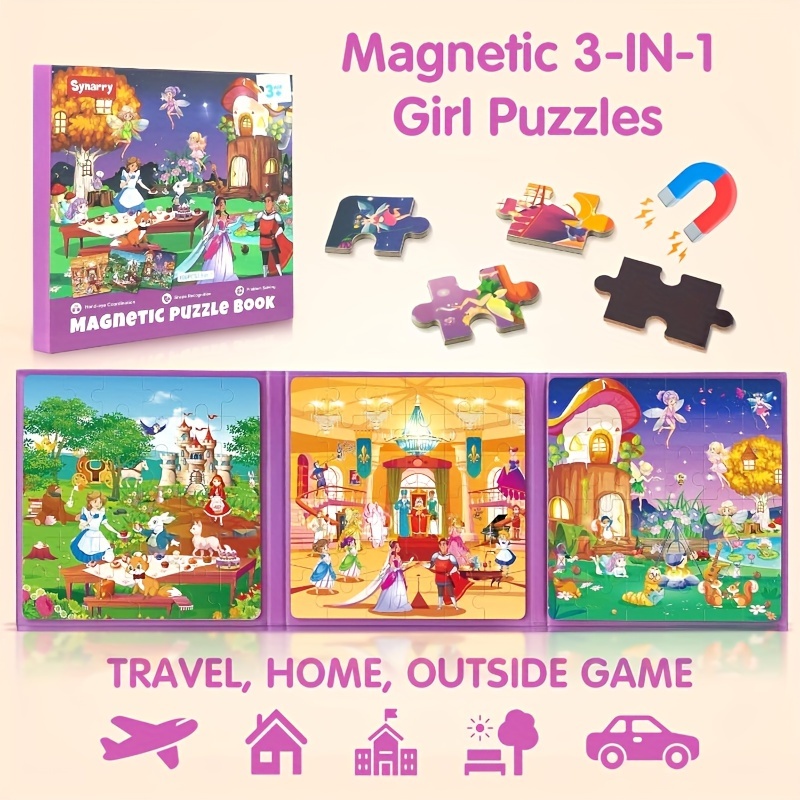 

Synarry Princess Fairy Party Magnetic Puzzles For Toddlers 3-, 36 Pieces Travel Puzzles For Kids 4-6, Airplane Car Activities Games Toys For 3 4 5 6 Year Old Girls Birthday Gifts