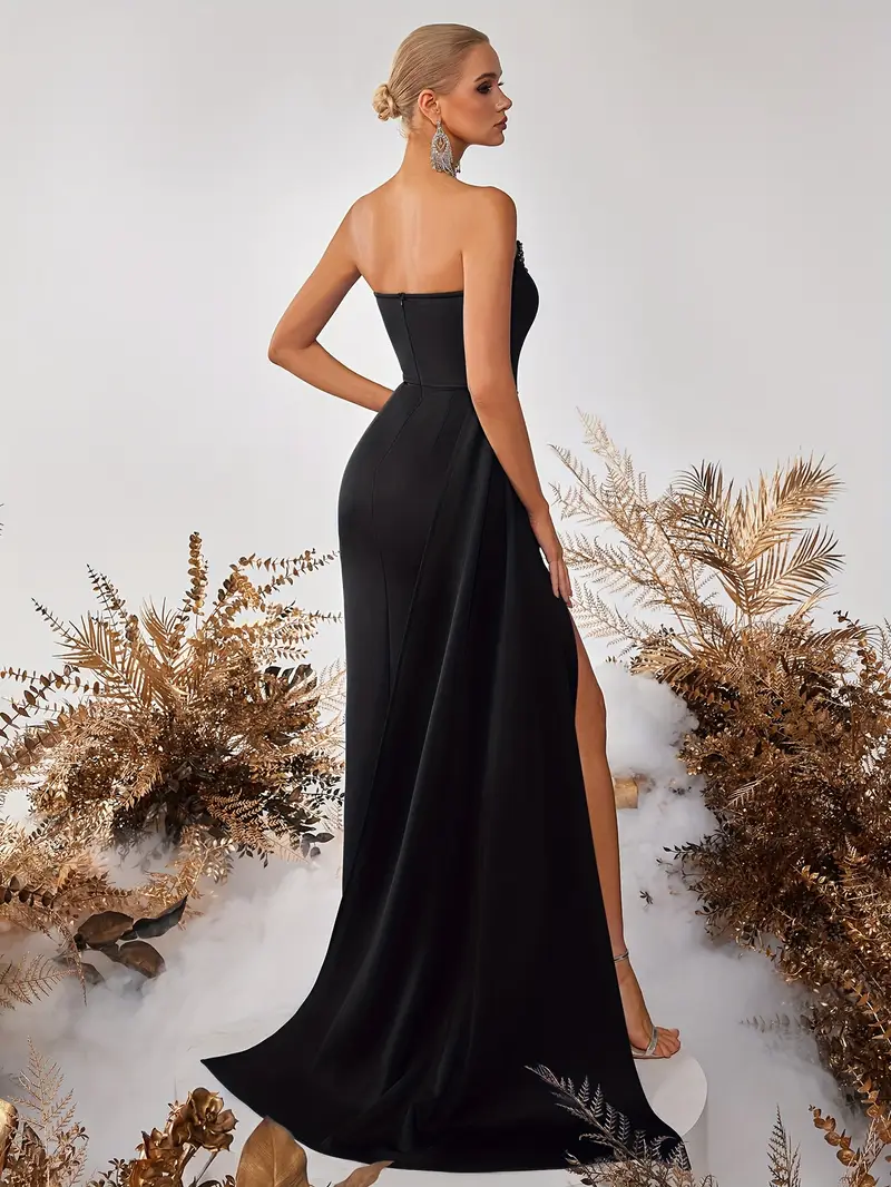 strapless diamond high waist long ribbon front slit - Temu Germany strapless diamond high waist long ribbon front slit - Temu Germany