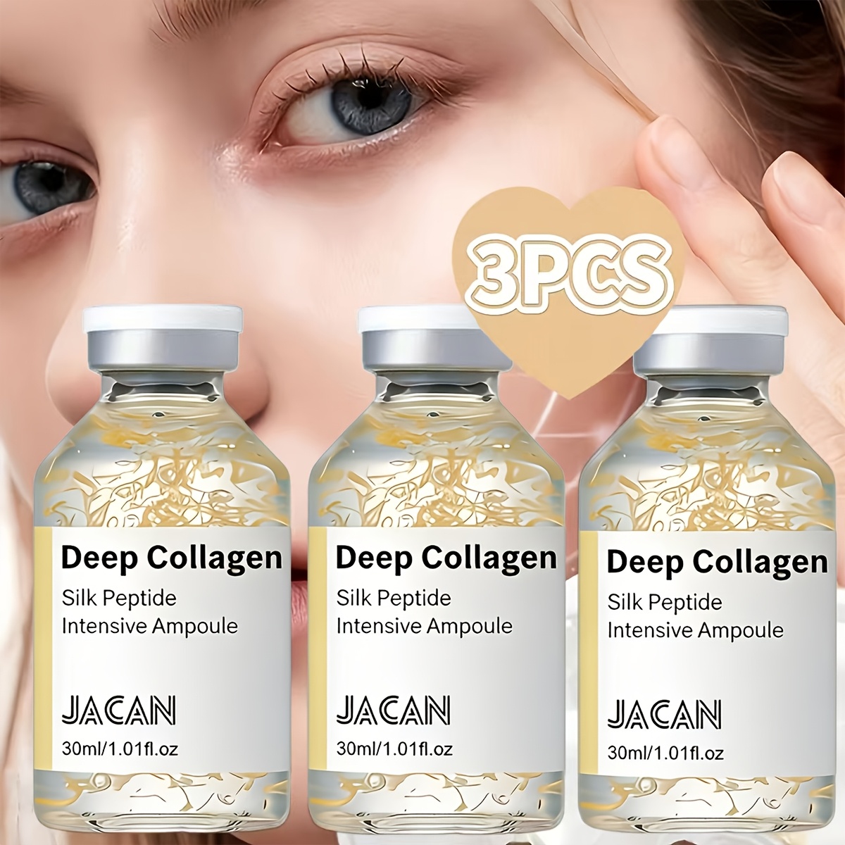 3pcs deep collagen     lifting ampoule with collagen and 30     tightening and firming 72h hydration making     and healthy