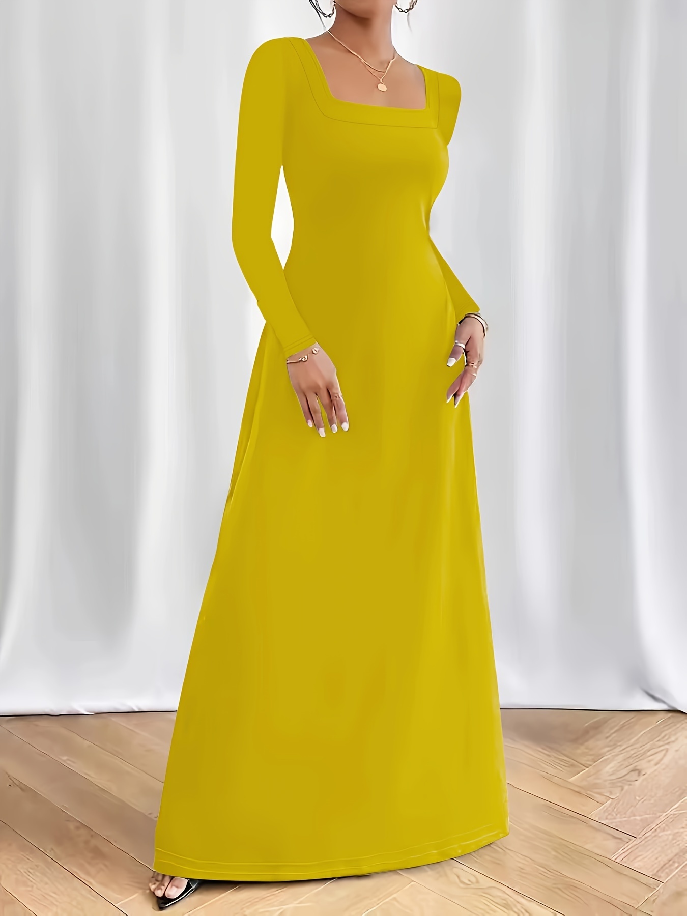 plus size plus size elegant square neck maxi