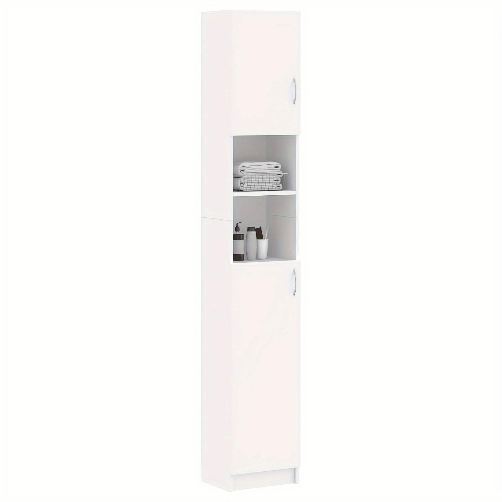 Gecheer Bathroom Cabinet 32x25.5x190 Cm In Plywood
