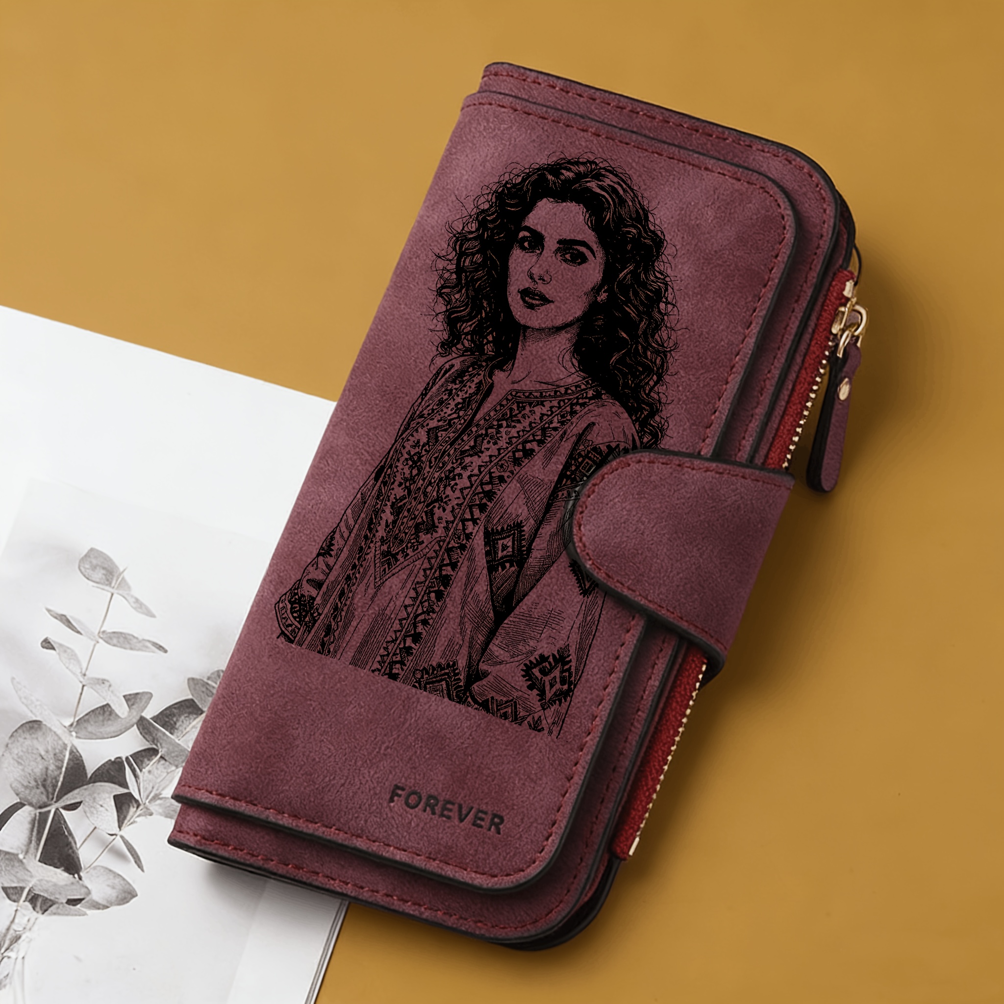 TEMU Custom Personalized Photo Women's Wallet - , Multi-card Slot Card Holder, Matte Pu Coin Purse, High Quality, Multiple Colors Available - Perfect