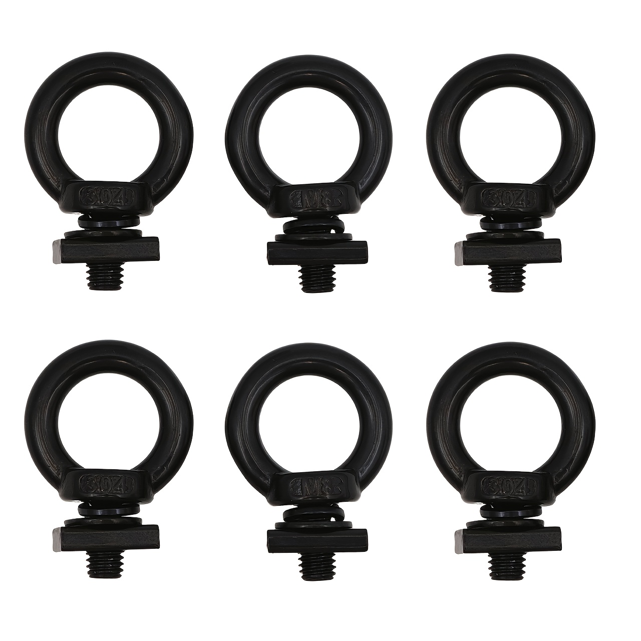 TEMU 【6個セット】ステンレススチールメッキ ブラック 車用ラゲッジラックアクセサリー | 車用フック、結束リング、ボルト、防錆、高耐久、安定固定、屋外での自走式荷物/工具に最適、ルーフラック対応