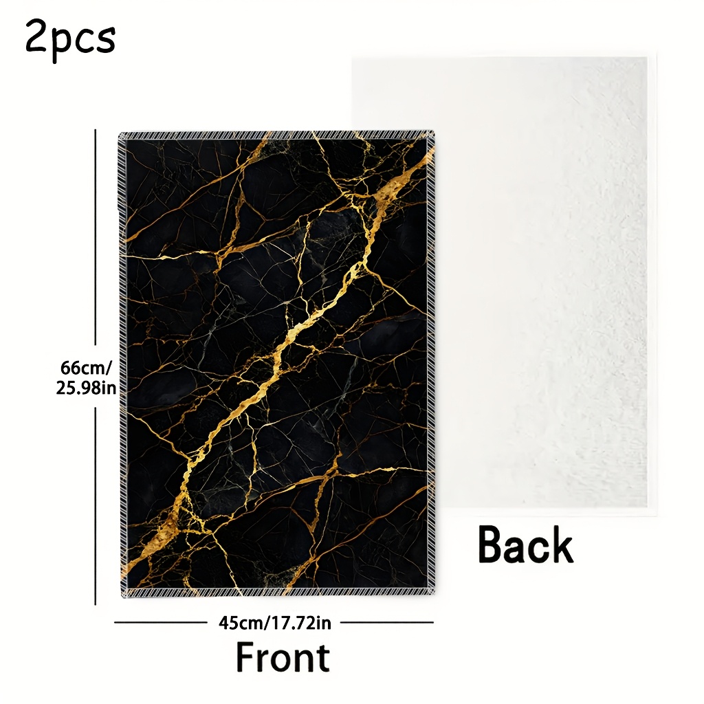 TEMU Black And Pattern Themed Print 2pcs Towel Set, Fashionable And Comfortable Kitchen Towel, 17.72x25.98 Inches (45x66cm) Bathroom Towel,