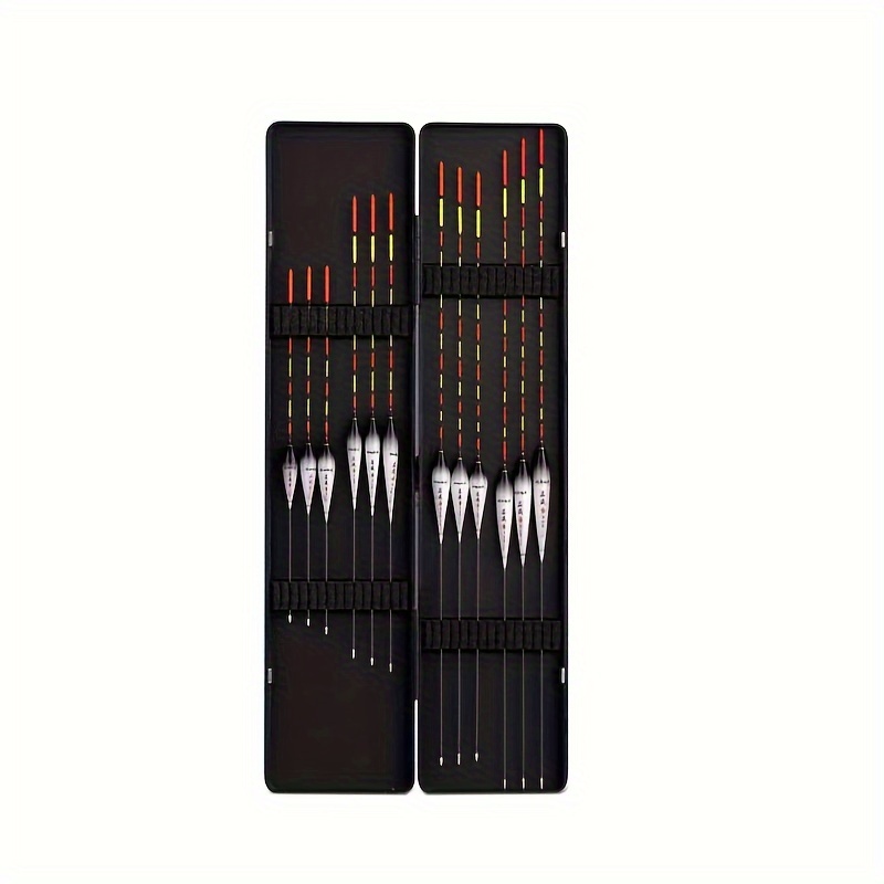 TEMU Set Of 12 Fishing Floats (with Box), Assorted Sizes For Carp Fishing, Freshwater Fishing Additions, Vibrant Nano Floats