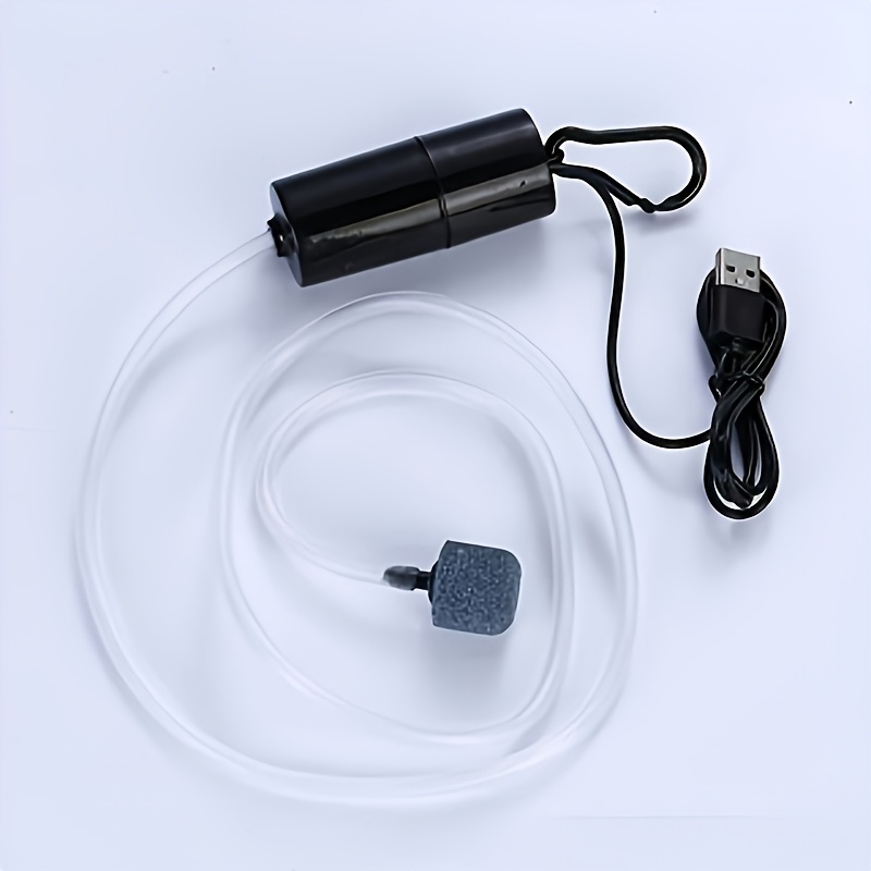 TEMU 1pc Portable Aquarium Air Pump Silent Mini Usb Oxygen Air Pump - Essential Aquarium & Fish Farming Accessory, For Small Fish Tank, Outdoor