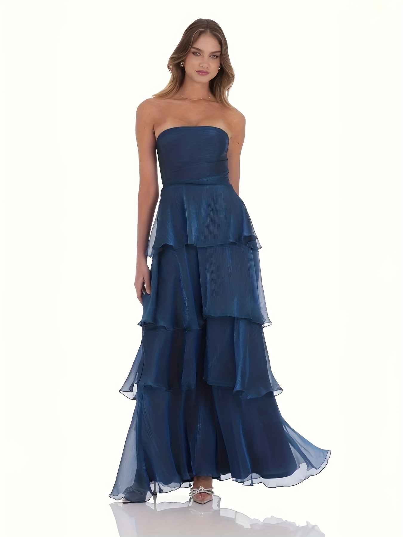 light blue and white bridesmaid dresses ACONITUM in Blue, an A-Line Ombrè Color Wedding Dress in Silk – Larimeloom