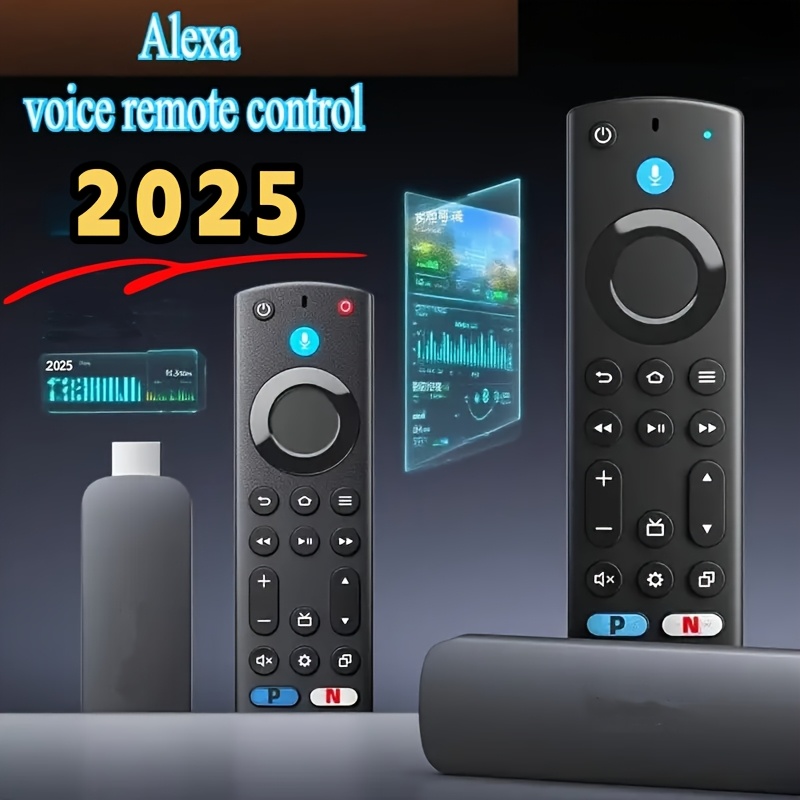 TEMU [2025 New Remote] Alexa Voice Remote, Compatible With , Smart Speakers, Projectors, Smart Home-compatible With Fire Tv, Compact And , Stylish