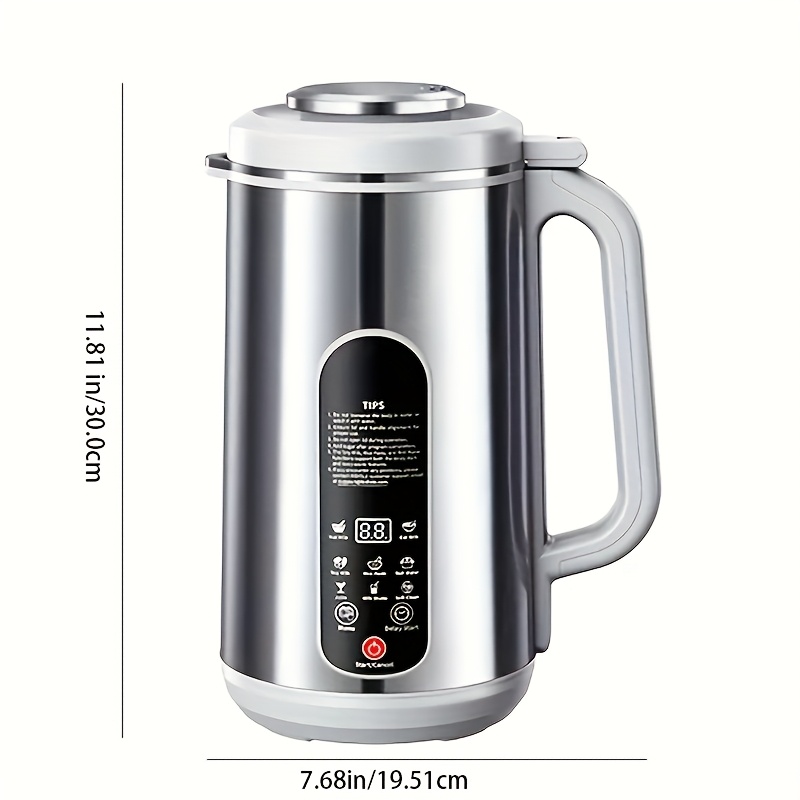 Stainless Steel Automatic Nut Milk Maker, 8-in-1 Almond Milk Production Machine with 20 Blades, Blender, Vegetable and Fruit Juicer, Kitchen Essentials, Food Processor, 24-Hour Timer, 42 Ounces (Approximately 1148.2g)