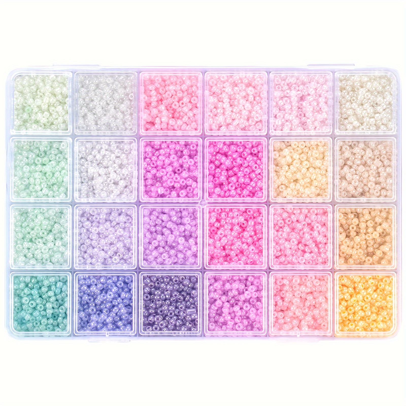 

24- Seed Beads Assortment Kit, 18000pcs 2mm/9600 Pcs 3mm/2400pcs 4mm Beads For Jewelry Making, Diy Crafts, Handmade Bracelets & Accessories