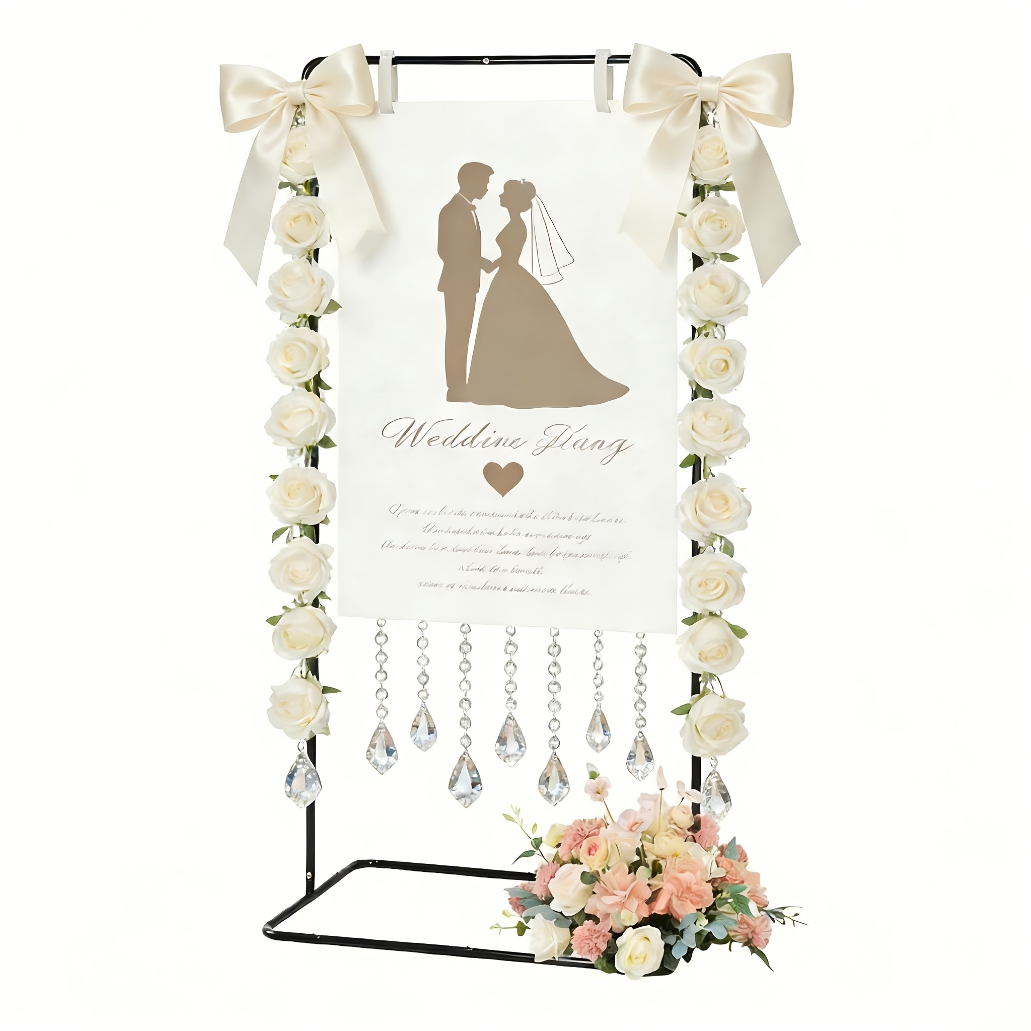 TEMU Black Wedding Poster Stand For Wedding Supplies, Welcome Sign Decorations, Wedding Banquet Photography Props, Party&wedding Decorations, Wedding